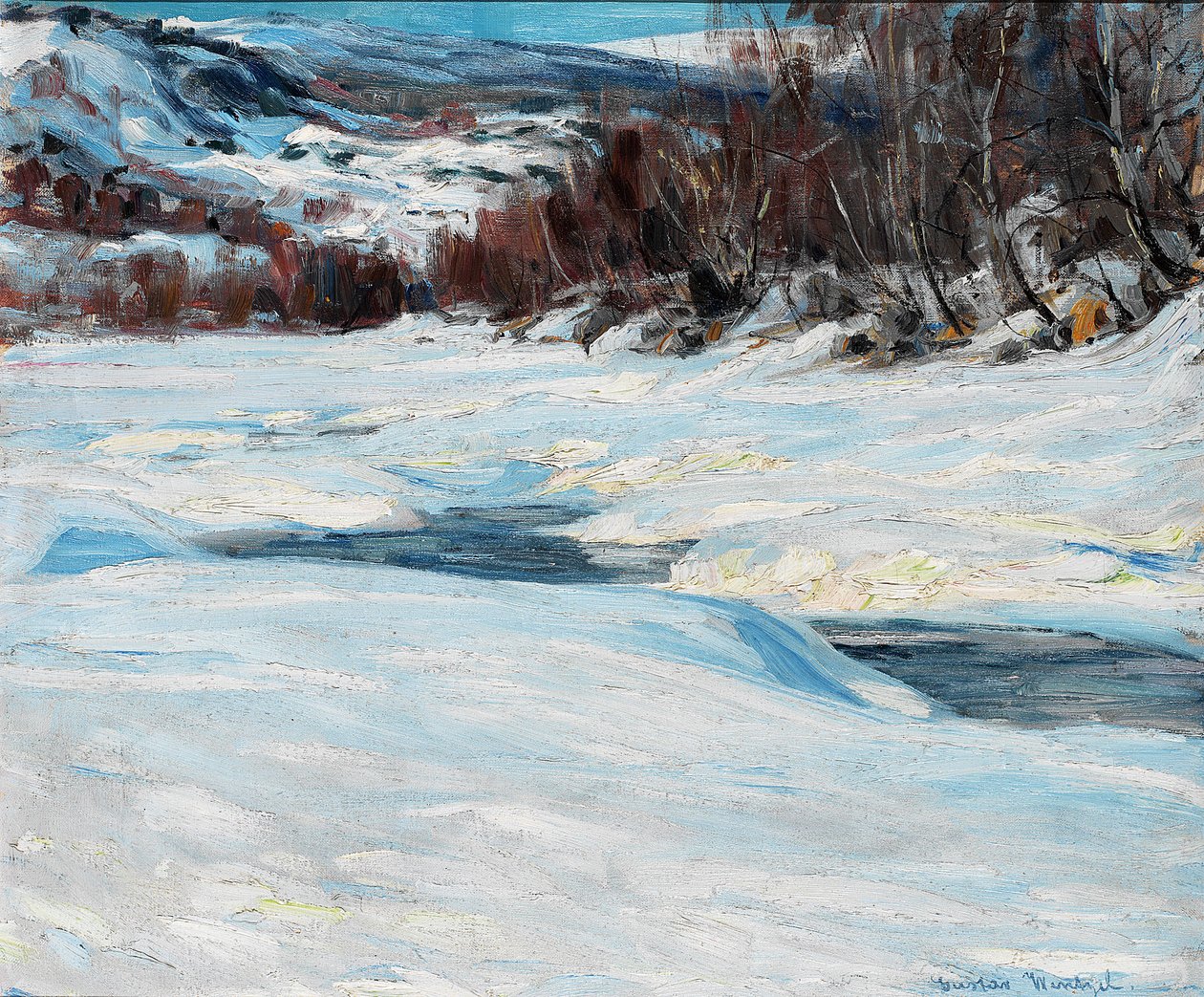 Winterlandschap door Gustav Wentzel