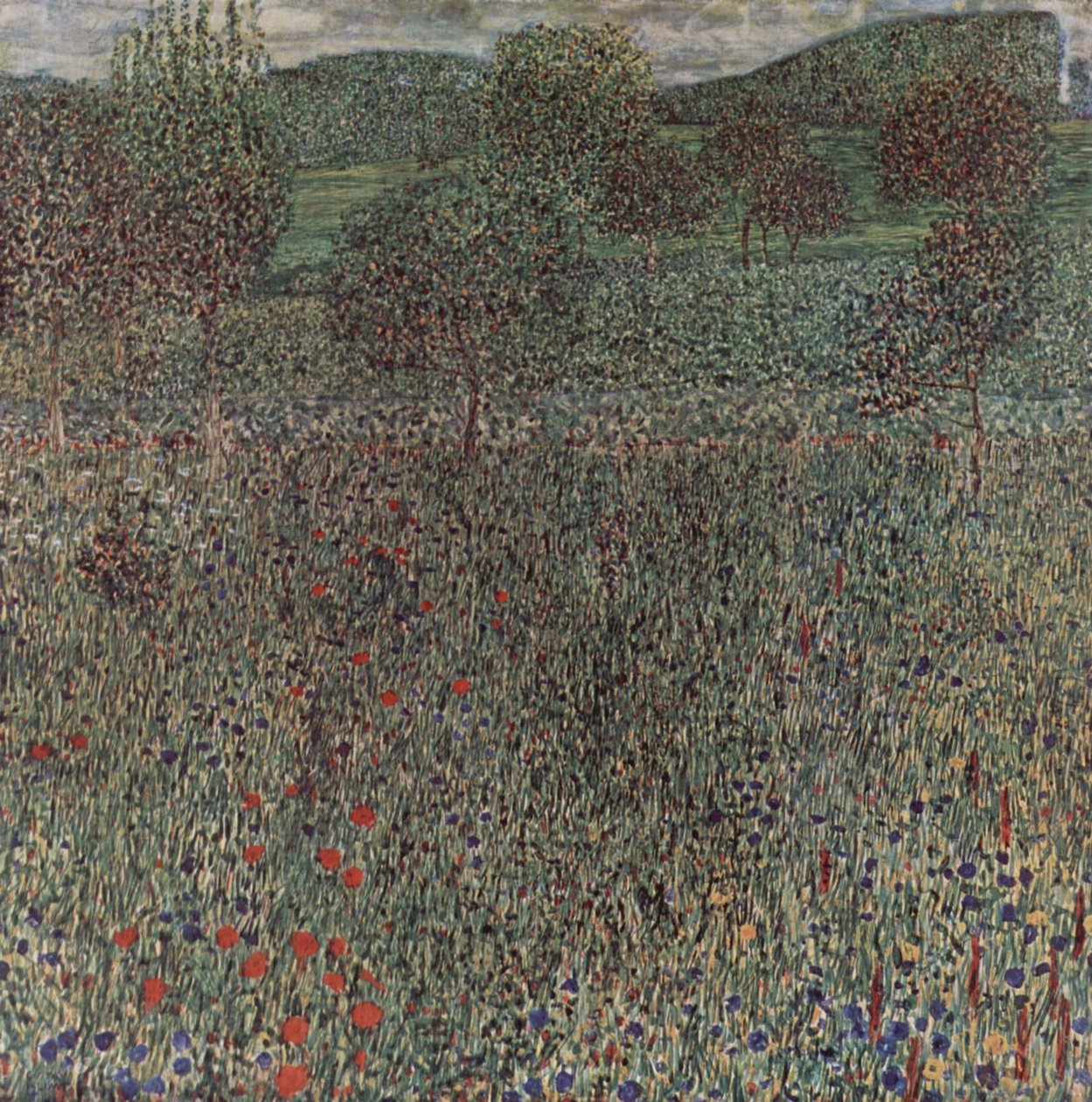 Bloeiend veld door Gustav Klimt
