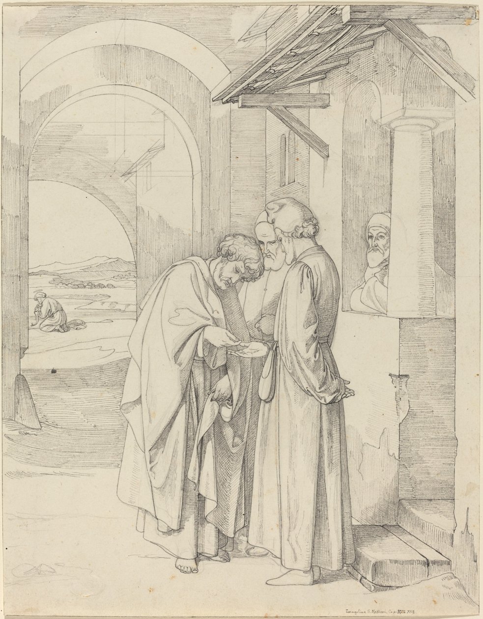 Petrus betaalt de tempelbelasting door Gustav Heinrich Naeke