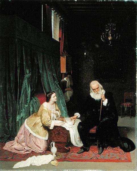 Bezoek van de dokter, 1859 door Gustav Jakovlevich Budkovsky