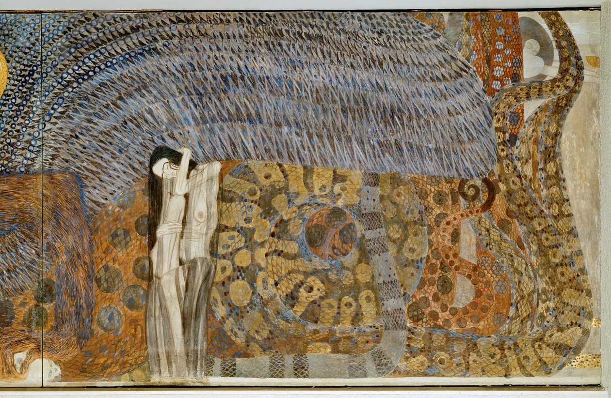 Beethovenfrieze, personificatie van knagend verdriet door Gustav Klimt