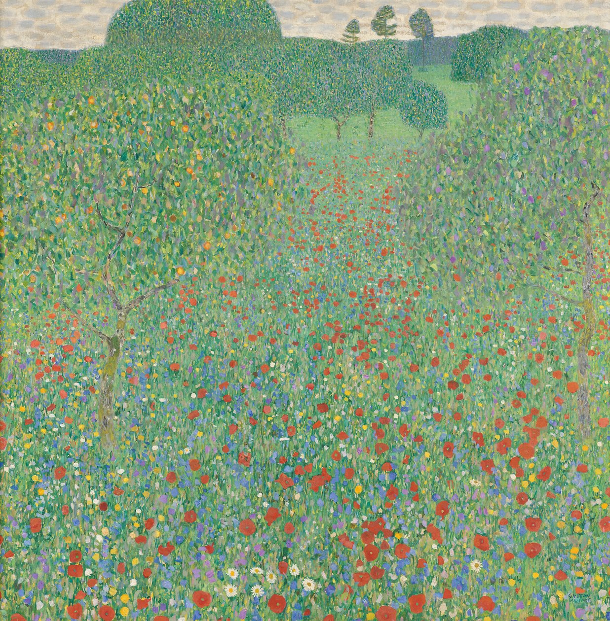 Bloeiende papaver door Gustav Klimt