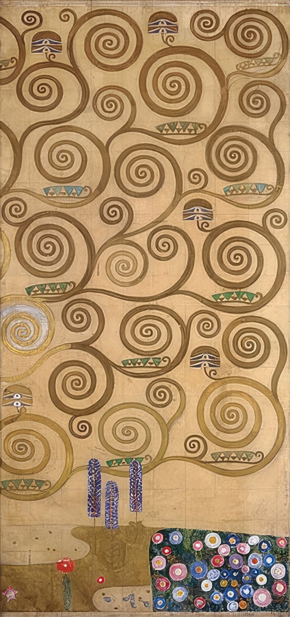 Ontwerp voor de Stocletfries. Detail. 1905/09 door Gustav Klimt