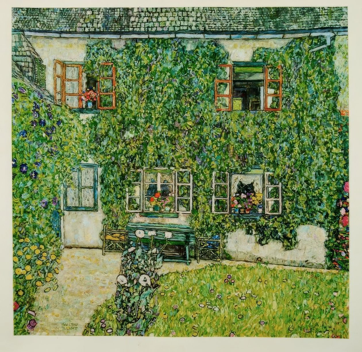 Boswachtershut, Attersee-meer door Gustav Klimt