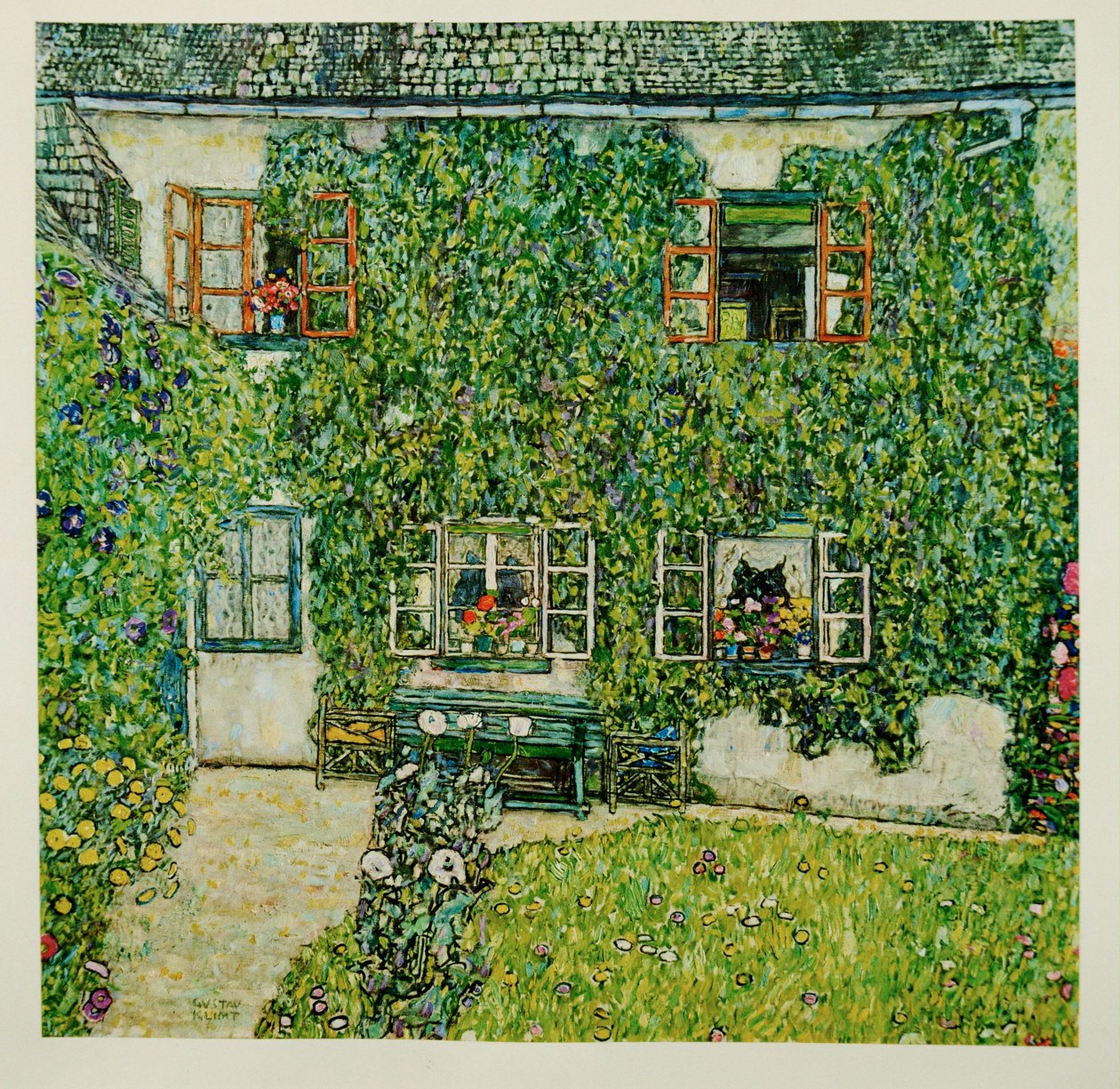 Boswachtershuis in Weissenbach aan het Attersee-meer door Gustav Klimt