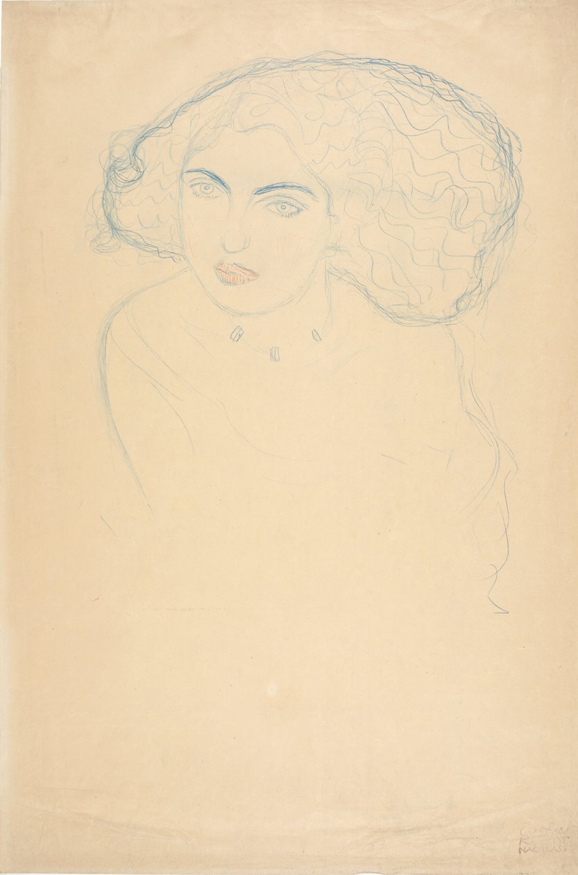 Hoofd van een vrouw, c. 1916 door Gustav Klimt