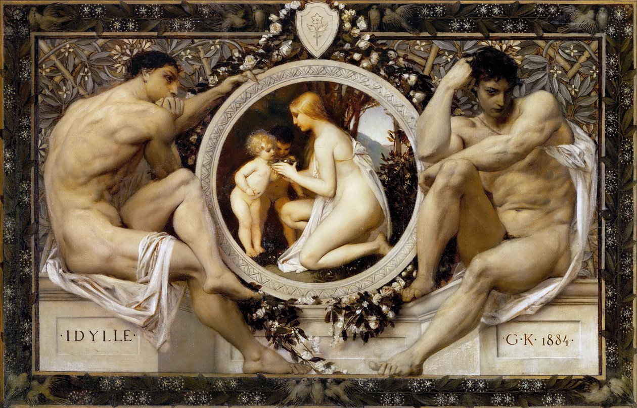 Idylle, 1884 door Gustav Klimt