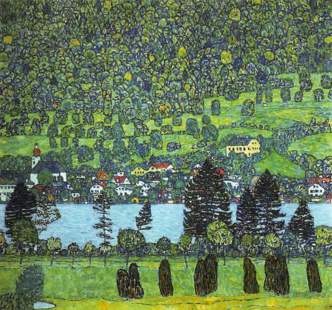 Klimt - Unterach aan de Altersee, 1916 door Gustav Klimt