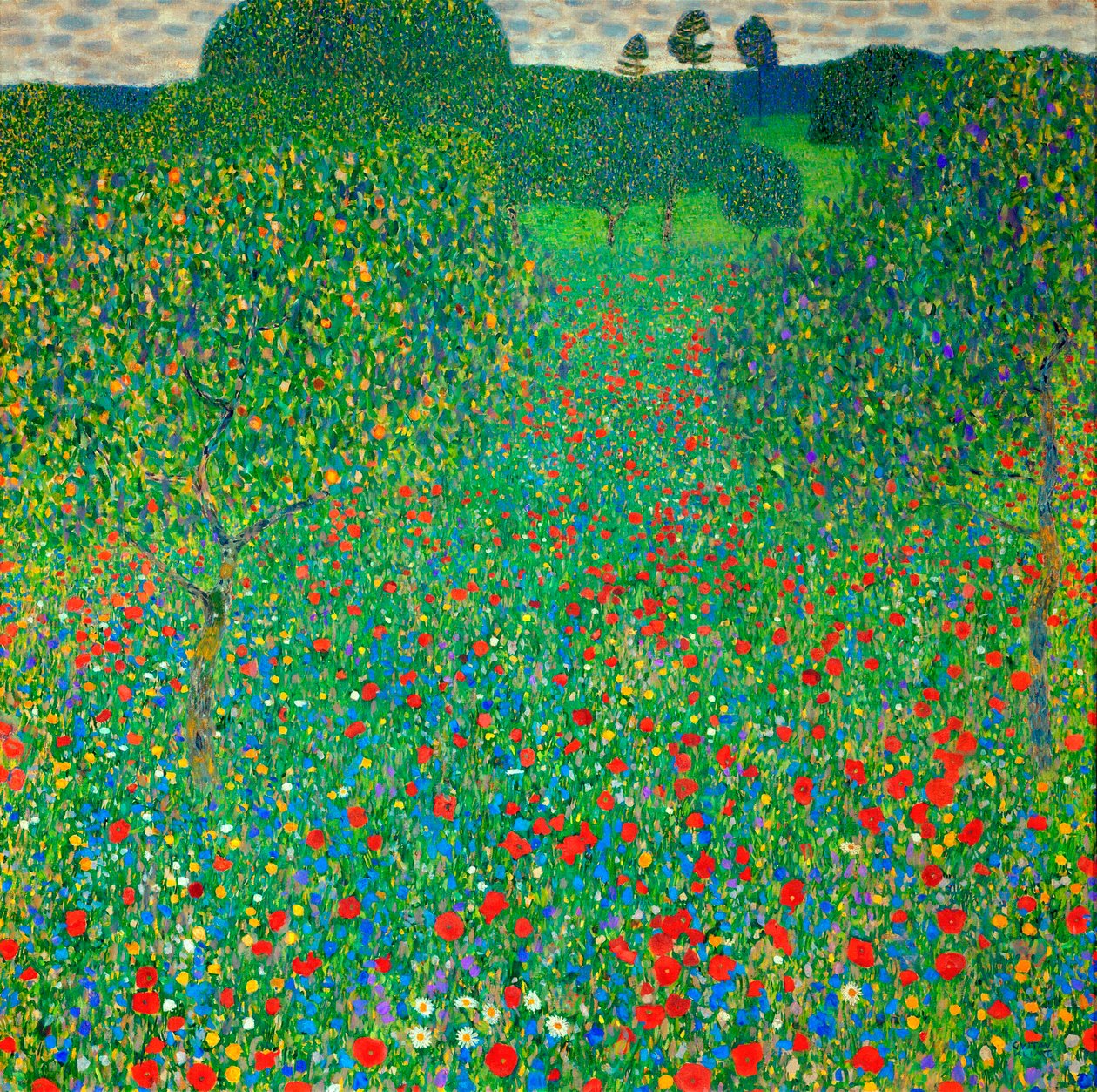 Klaprozenveld, 1907 door Gustav Klimt