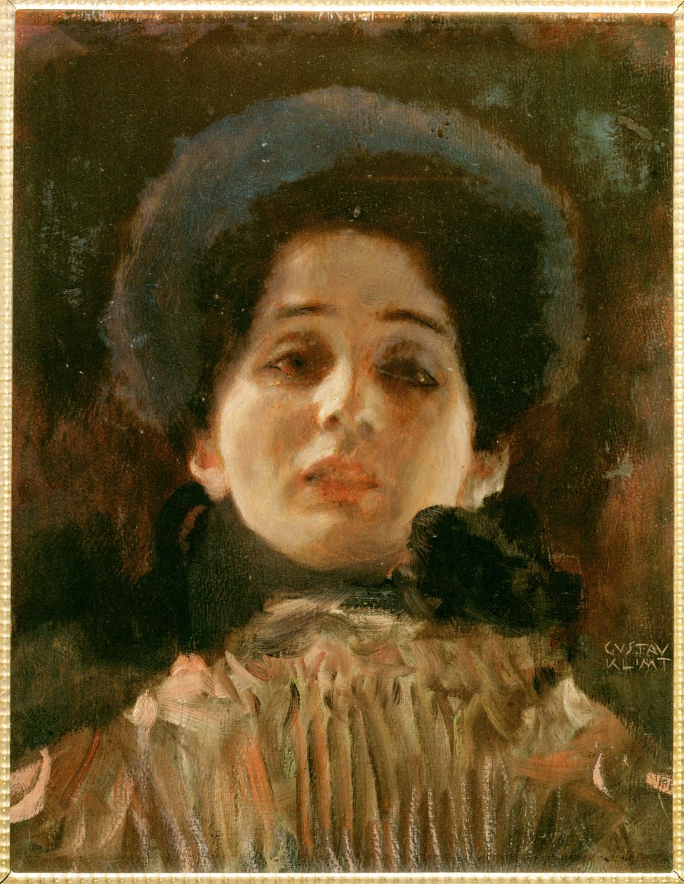 Portret en gezicht van een vrouw door Gustav Klimt