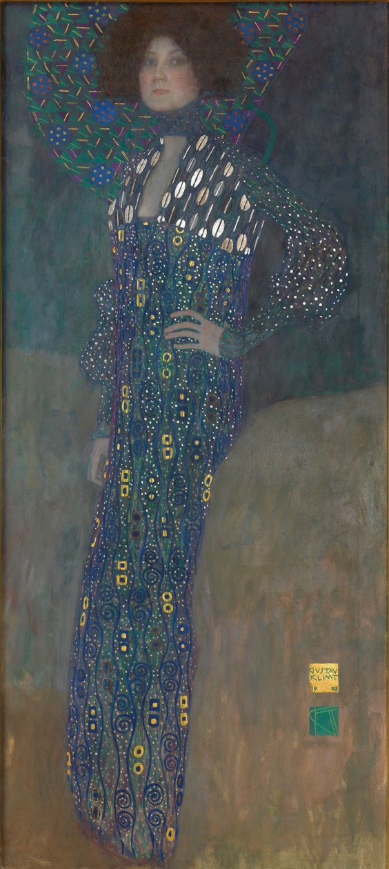 Portrait of Emilie Flöge door Gustav Klimt