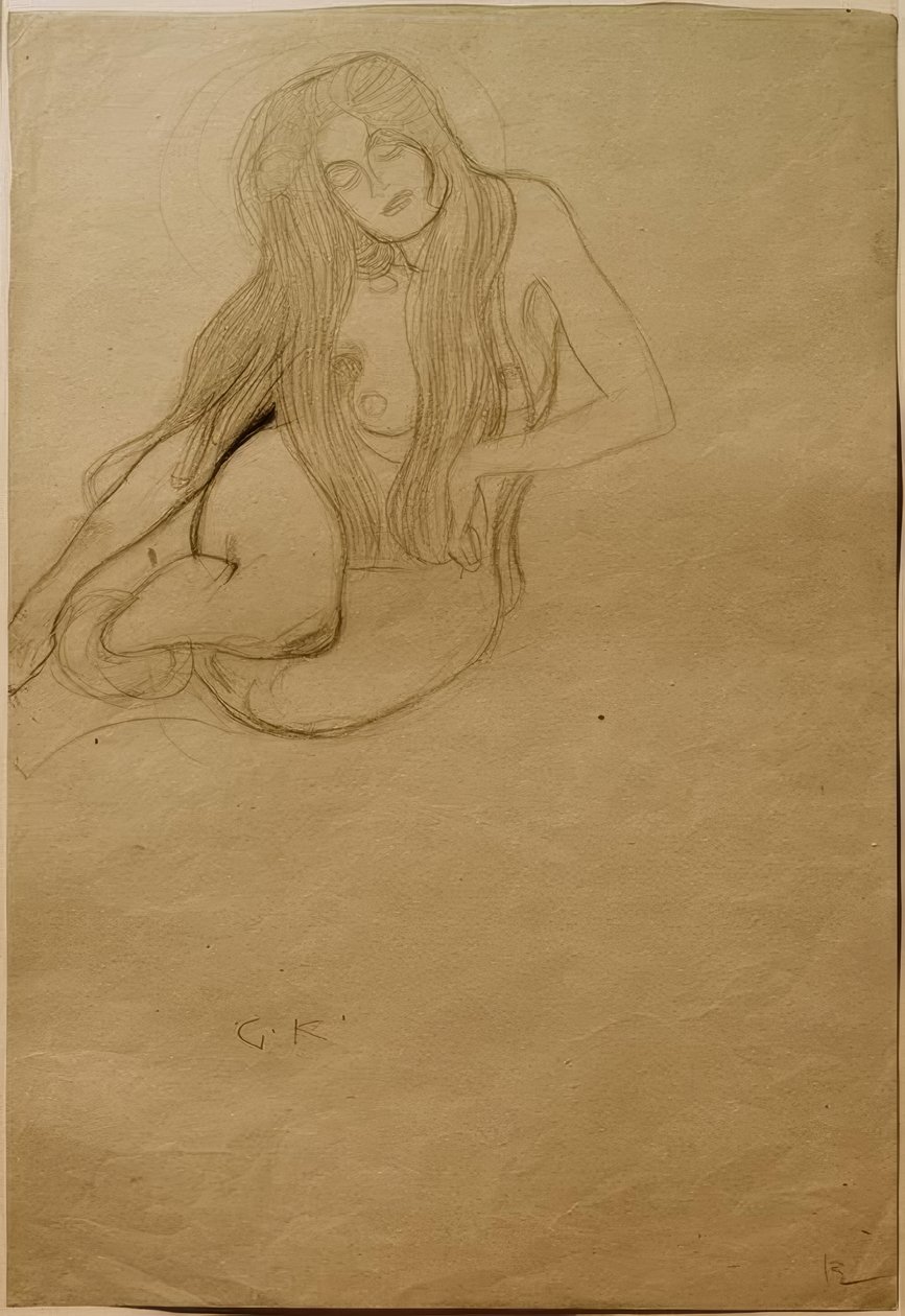 Studie voor de Wellust in de Beethovenfries door Gustav Klimt
