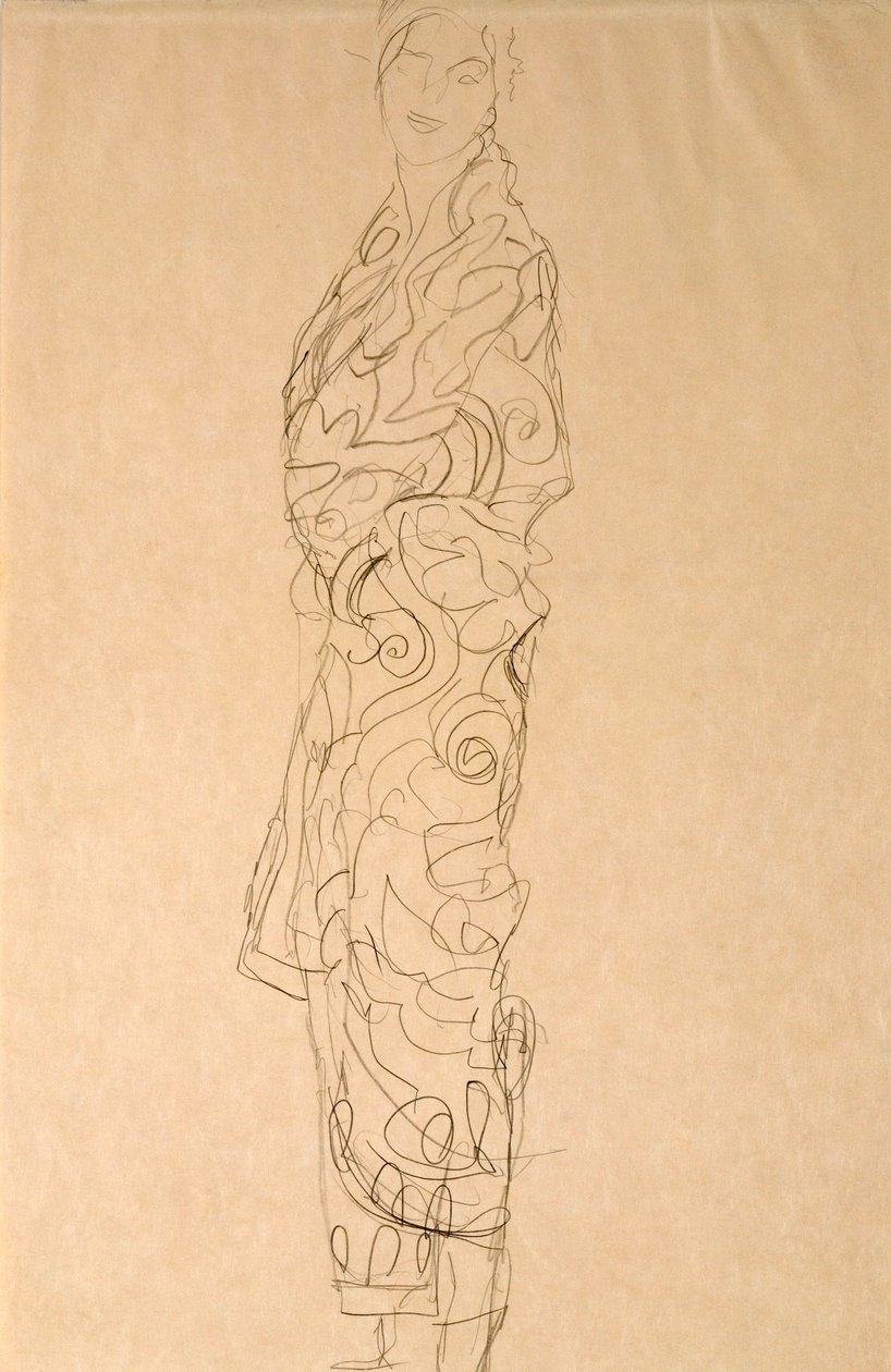 Vrouw in een Kimono door Gustav Klimt