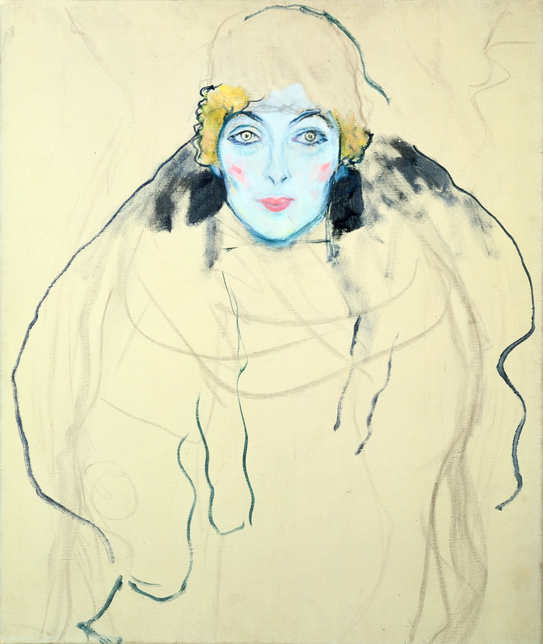 Vrouwenhoofd, 1917 door Gustav Klimt