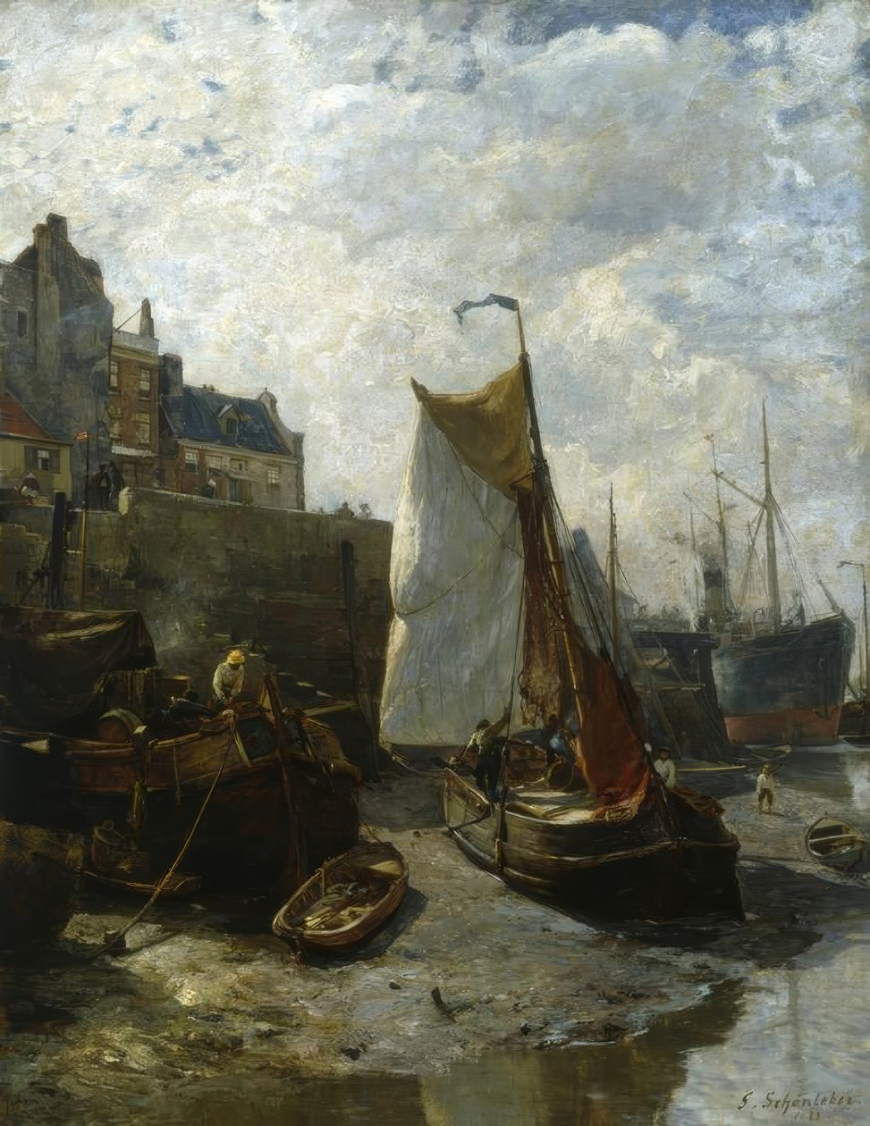 Eb in de Haven van Antwerpen door Gustav Schönleber