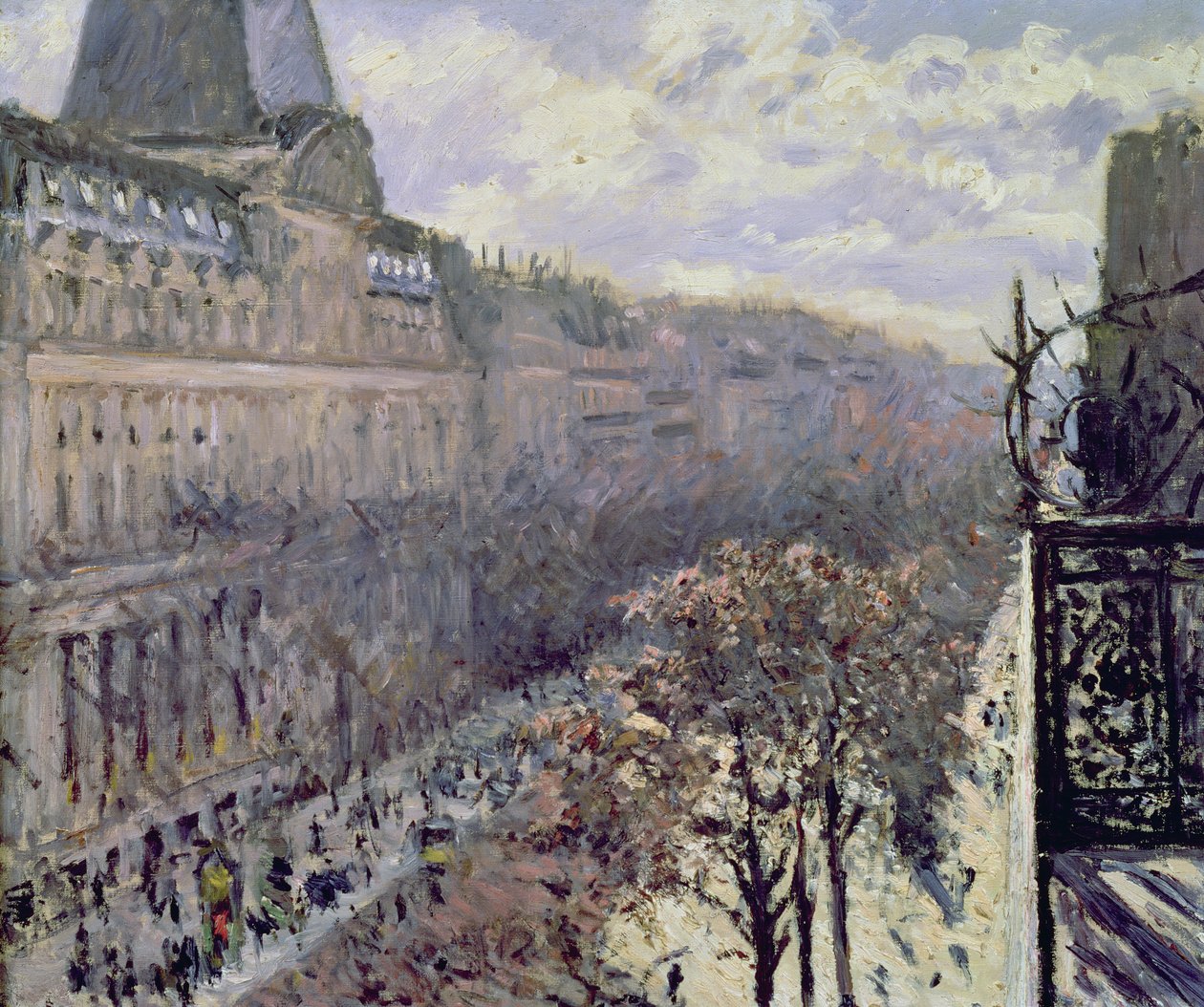 Boulevard des Italiens, ca. 1880 door Gustave Caillebotte