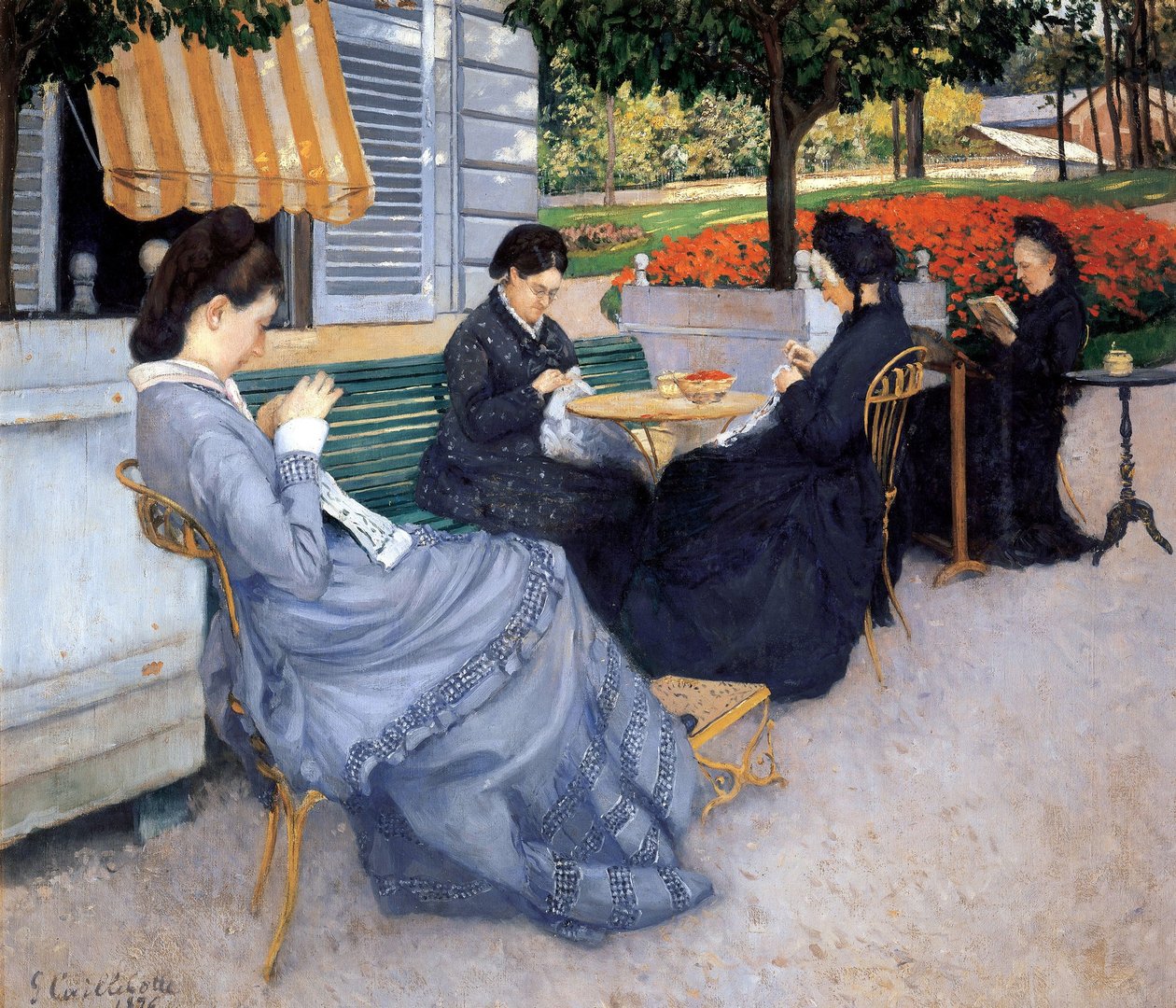Dames aan het Naaien, 1848 door Gustave Caillebotte