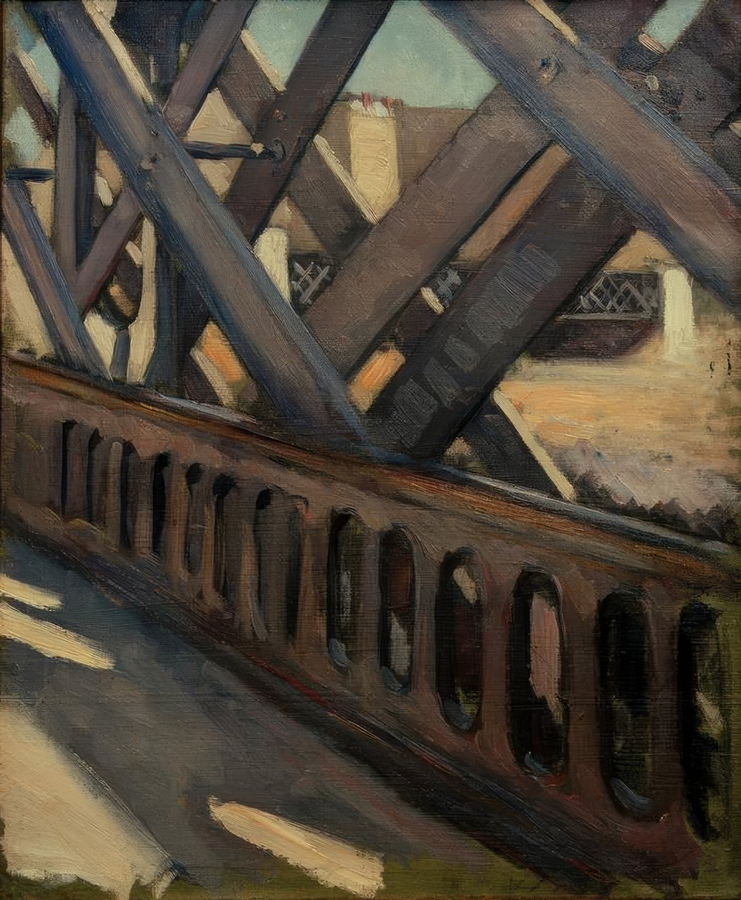 De brug van Europa, gedeeltelijke studie door Gustave Caillebotte