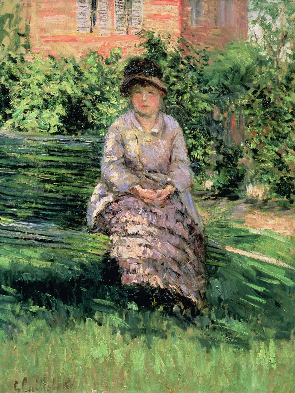 Madame Renoir in de tuin van Petit-Gennevilliers, c.1891 door Gustave Caillebotte