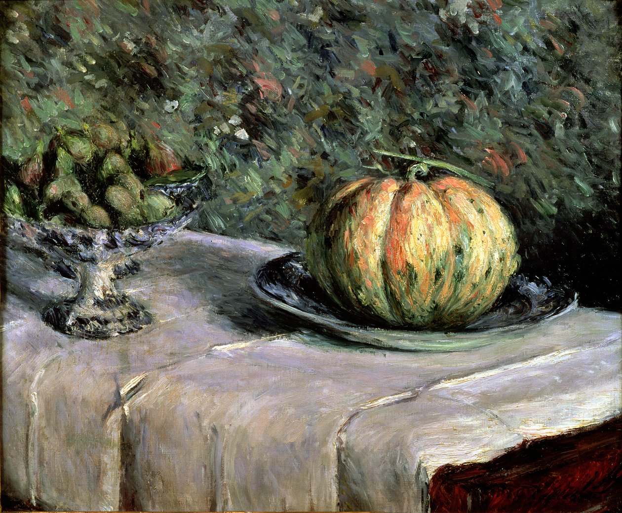Meloen en Fruitschaal met Vijgen, 1880-82 door Gustave Caillebotte