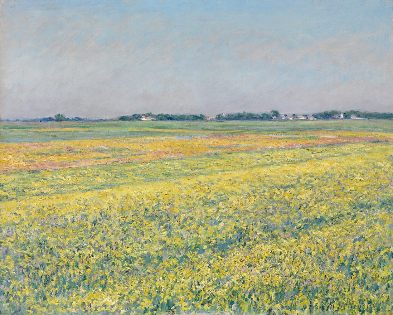 De vlakte van Gennevilliers, gele velden door Gustave Caillebotte