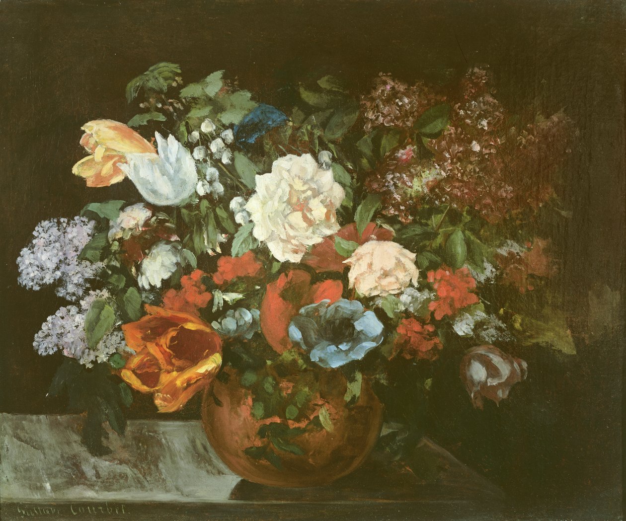 Boeket Bloemen, 1863 door Gustave Courbet