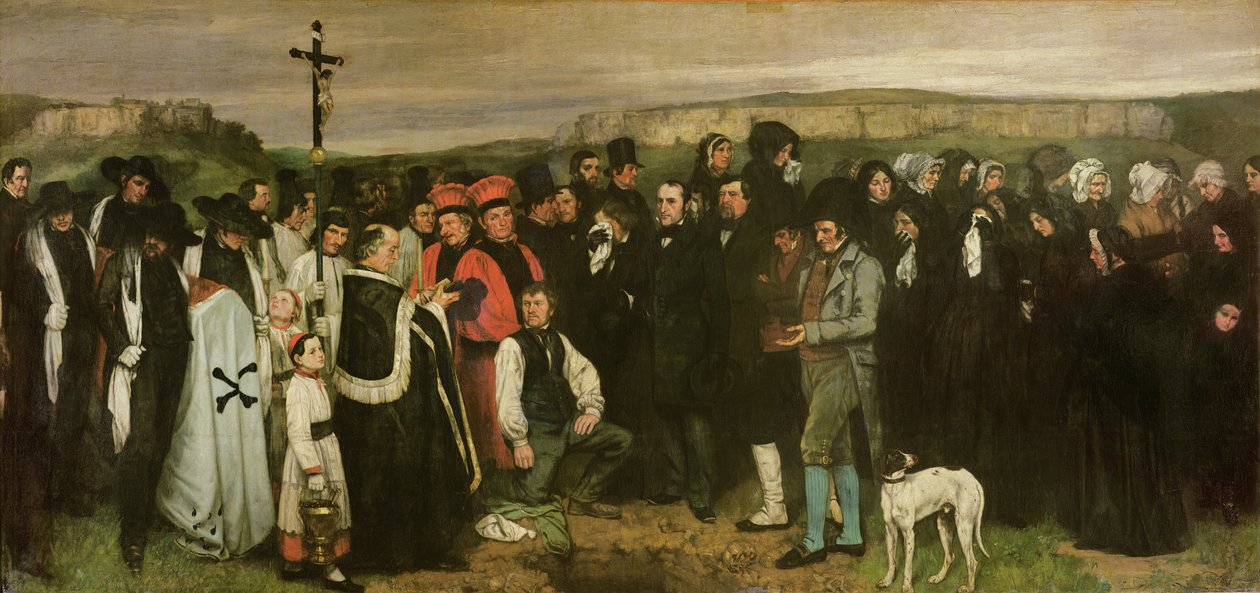 Begrafenis in Ornans, 1849-50 door Gustave Courbet