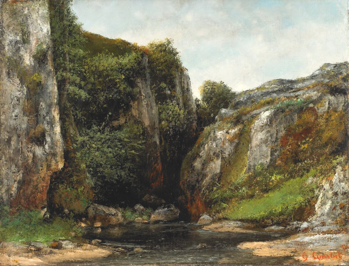 Ingang van een rivier door Gustave Courbet