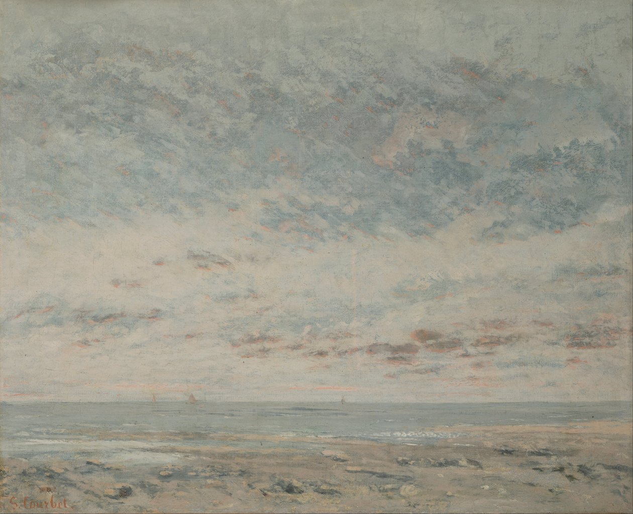 Laagwater bij Trouville door Gustave Courbet