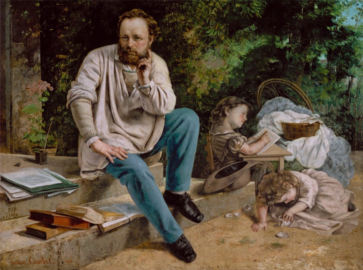 Pierre-Joseph Proudhon en zijn kinderen door Gustave Courbet