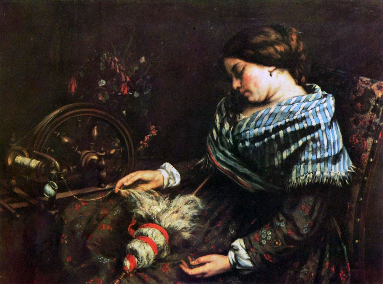 Slapende Spinner door Gustave Courbet