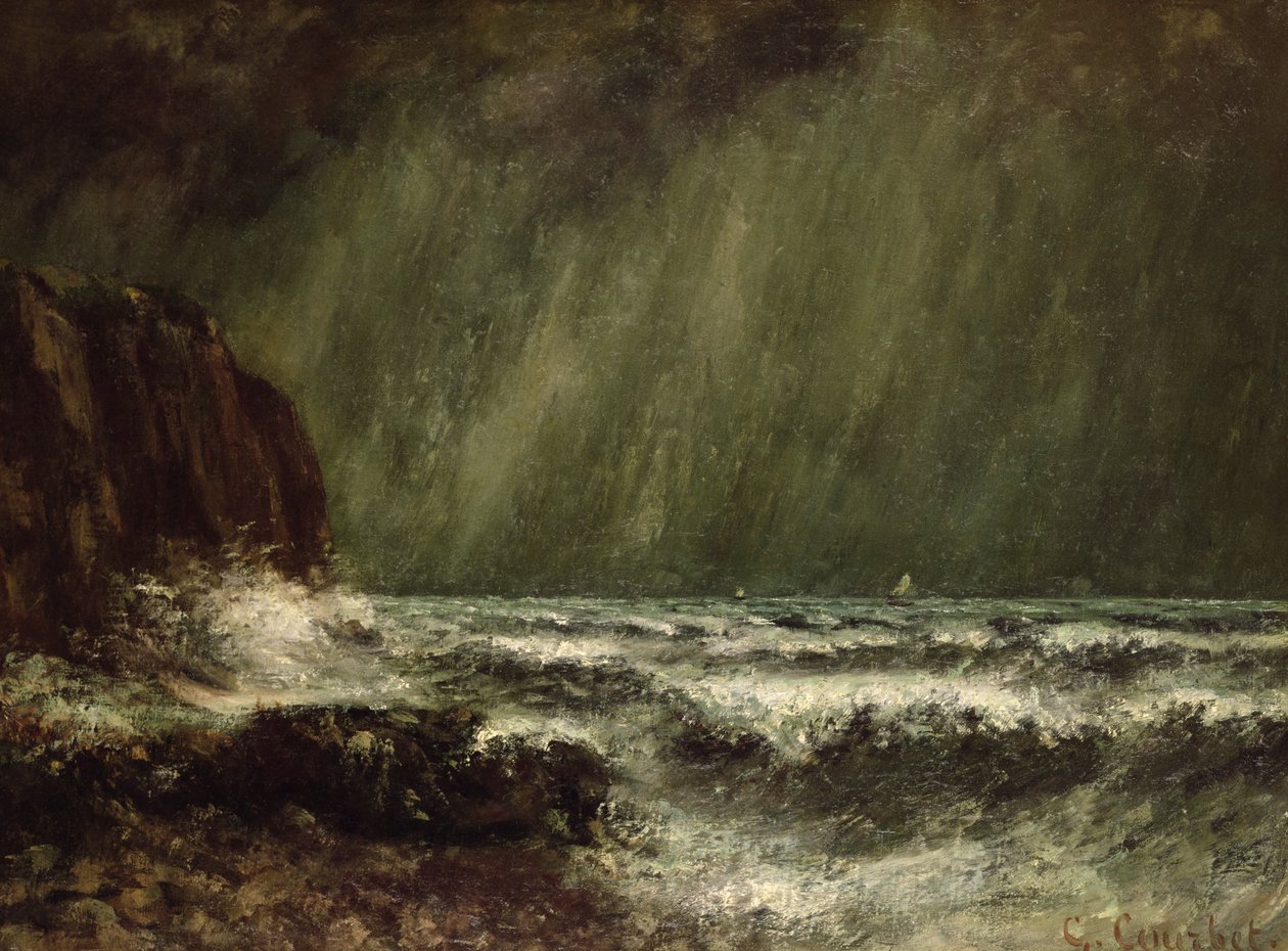 Storm op Zee, 1865 door Gustave Courbet