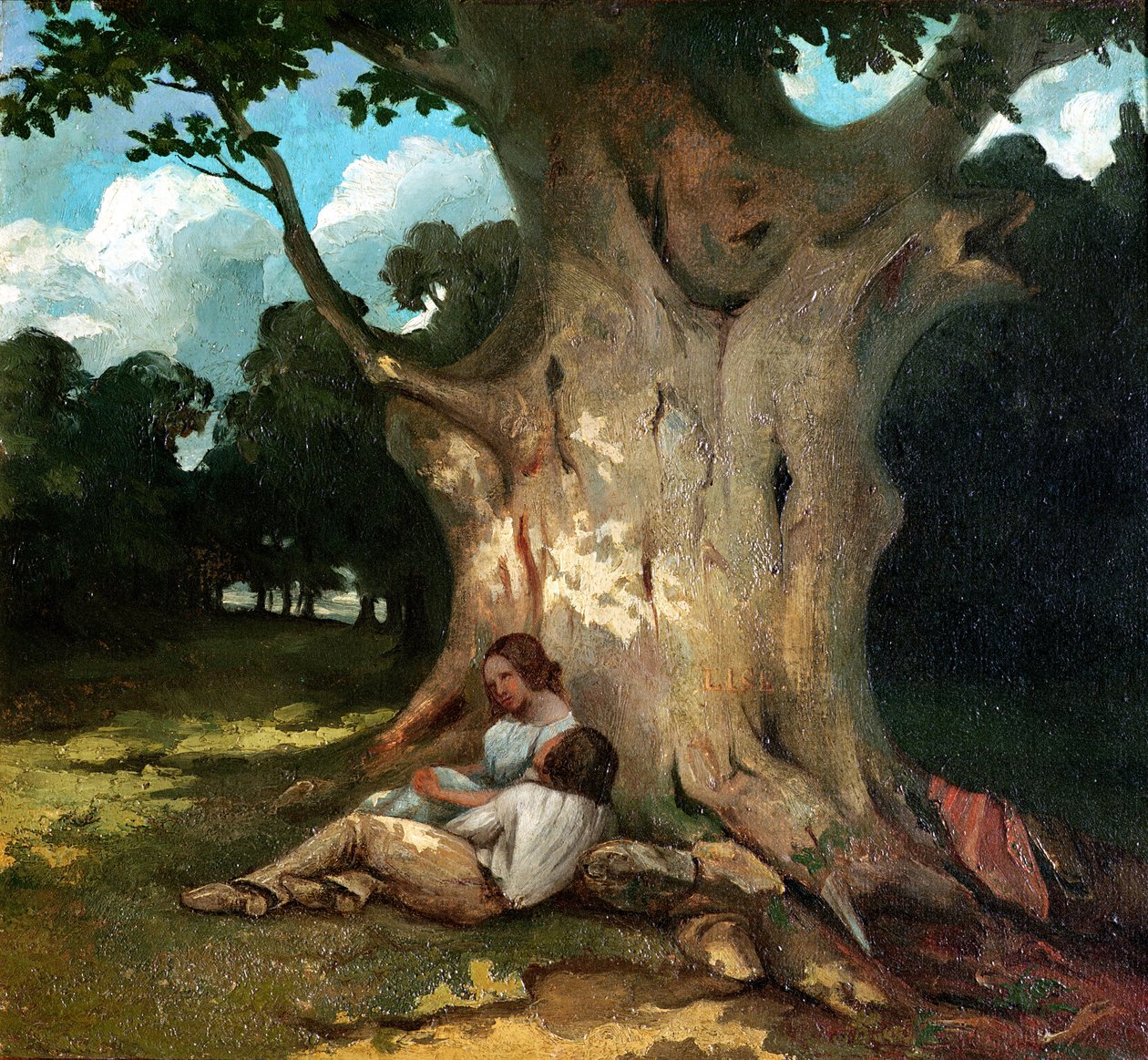 De grote eik door Gustave Courbet