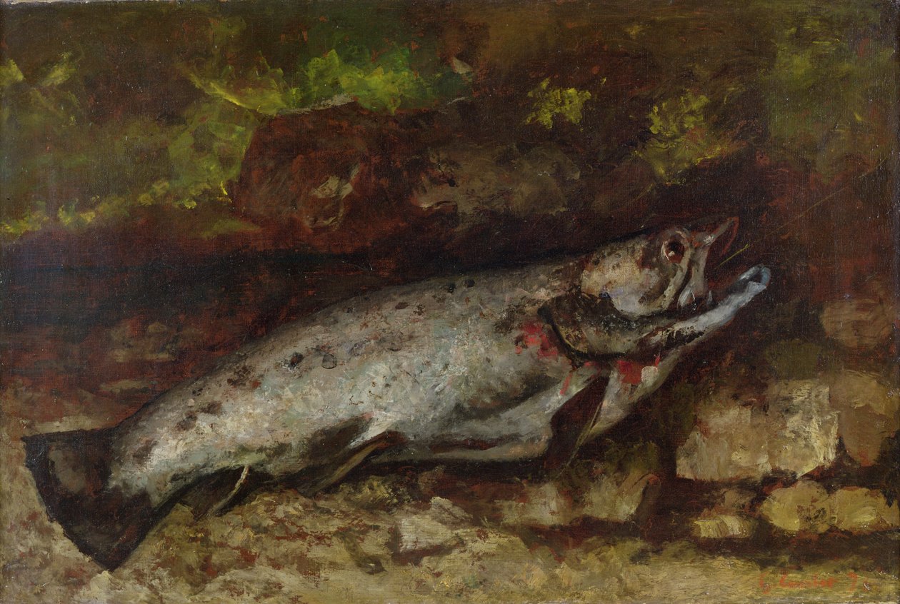 De forel, 1873 door Gustave Courbet