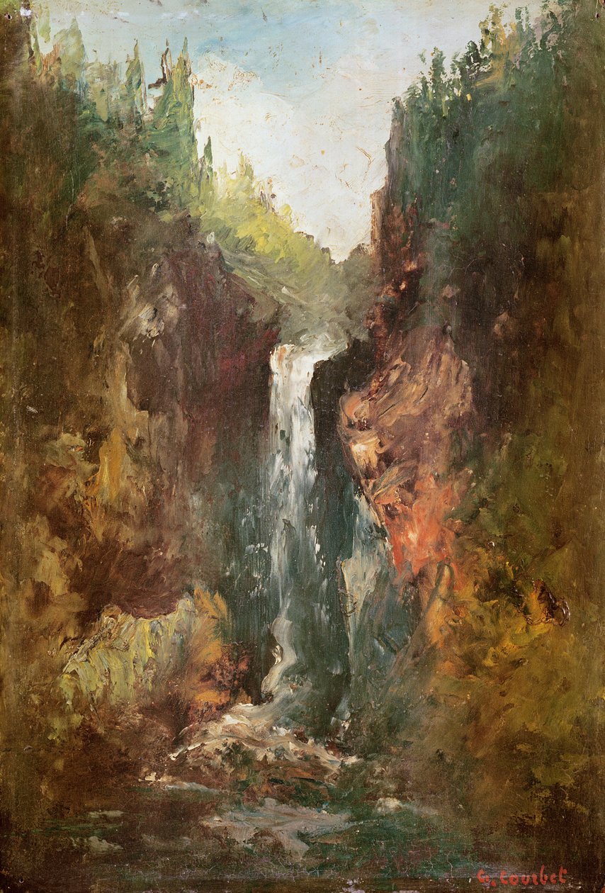 Waterval (ook bekend als La Chute de Conches), 1873 door Gustave Courbet