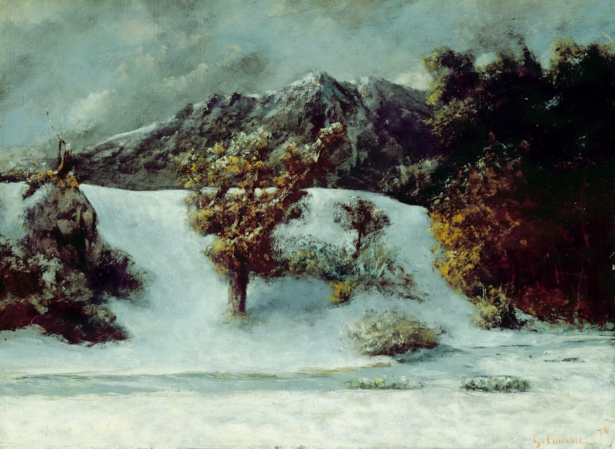 Winterlandschap met de Dents du Midi, 1876 door Gustave Courbet