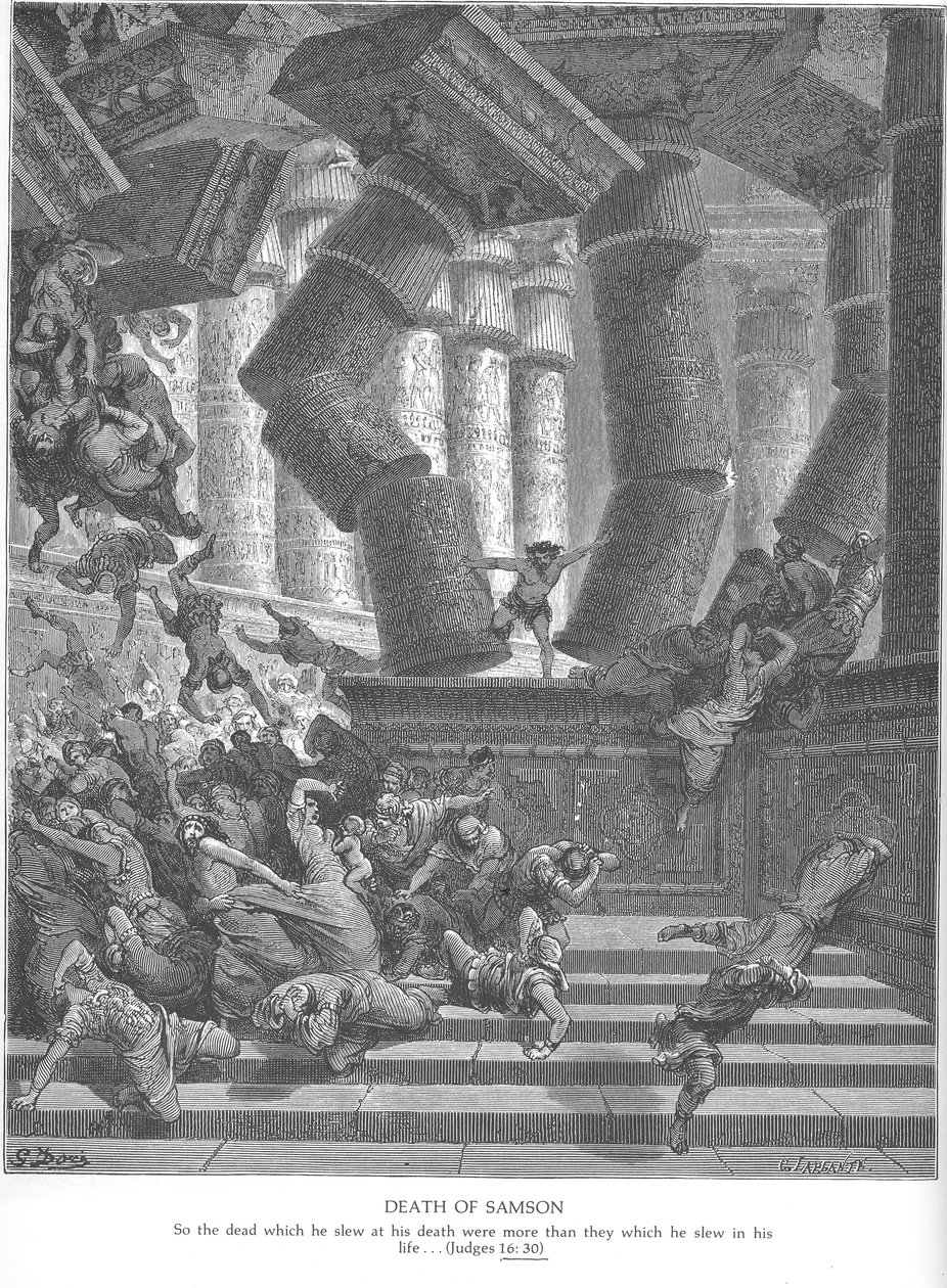 Gustave Doré. De dood van Samson door Gustave Dore