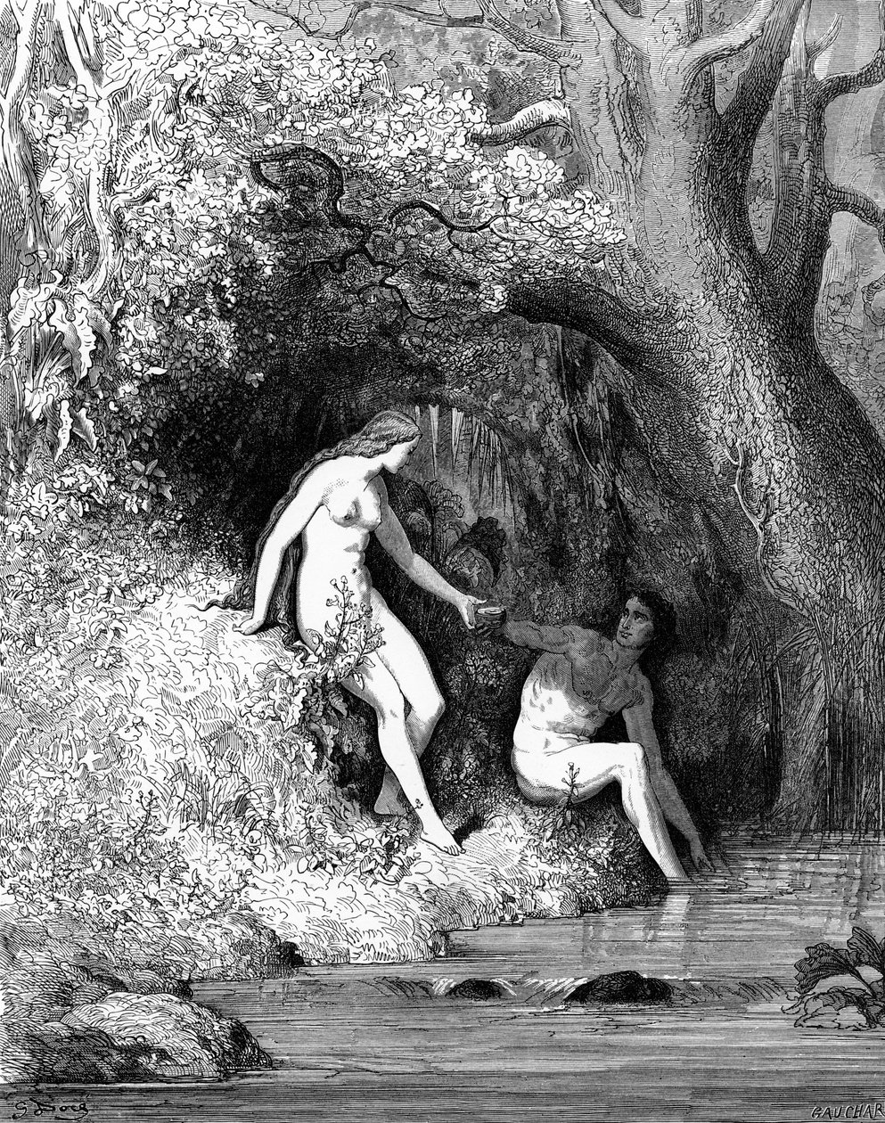 Adam en Eva door Gustave Dore