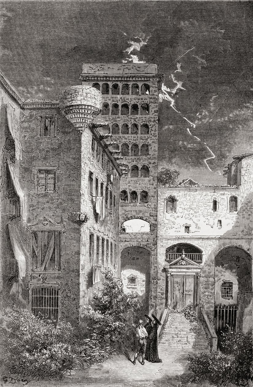 El Palacio de la Inquisicion in de 19e eeuw, 1878 door Gustave Dore