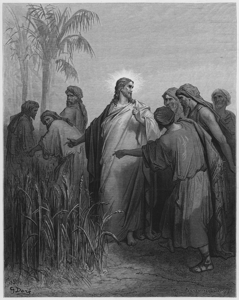 Jezus en zijn discipelen in het korenveld door Gustave Dore