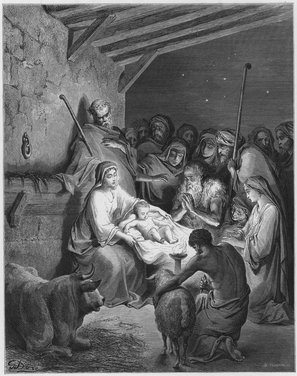 De geboorte van Jezus door Gustave Dore