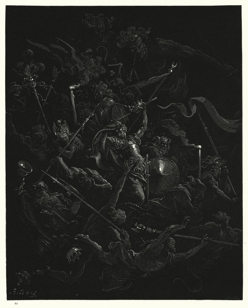 Illustratie van Gustave Doré voor Miltons Paradise Lost, Boek III, regels 473, 474 door Gustave Dore