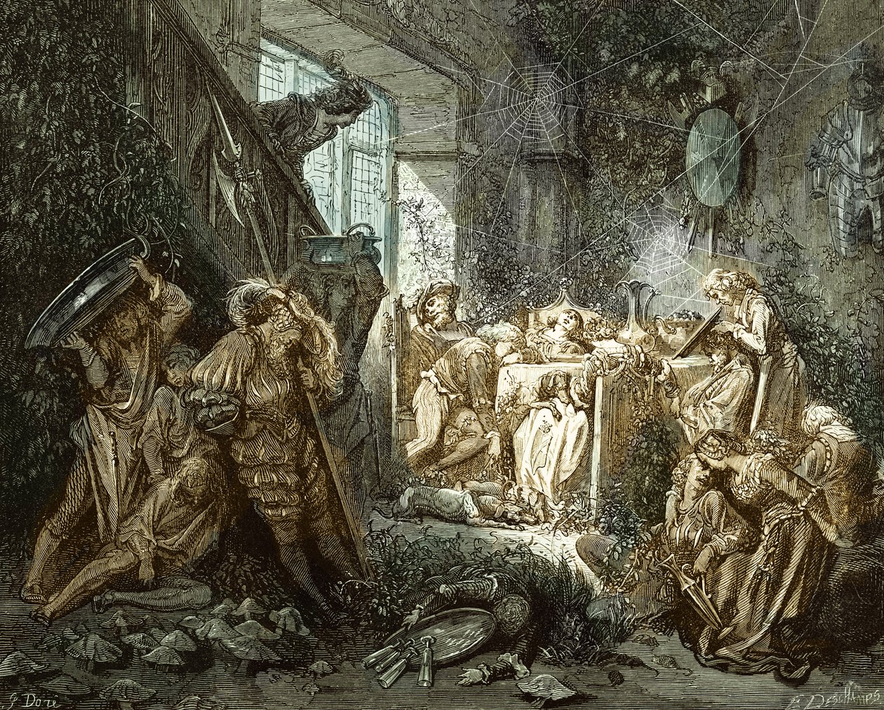 Doornroosje: Prins in de feestzaal door Gustave Dore