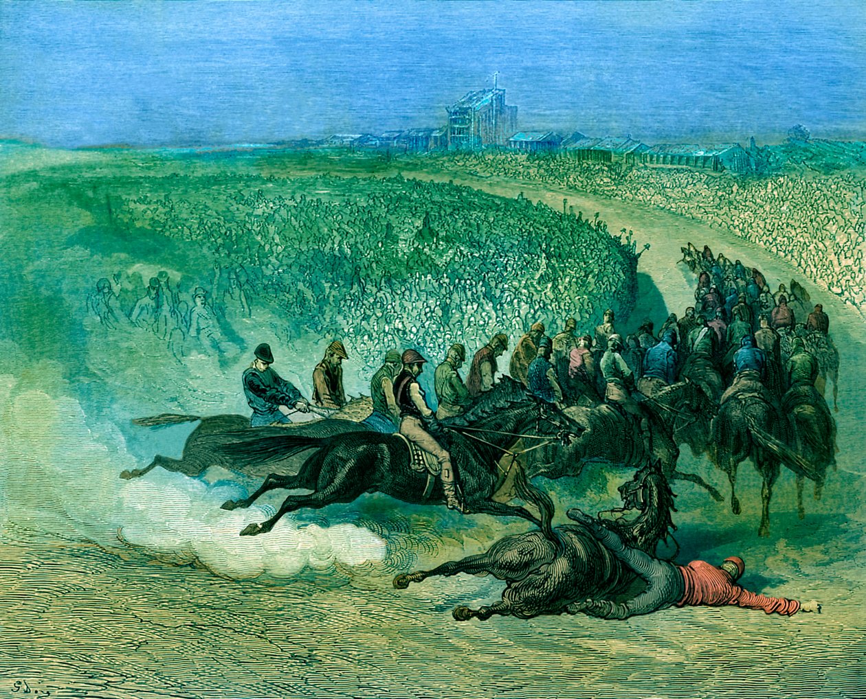 Victoriaanse Derby bij Tattenham hoek door Gustave Dore