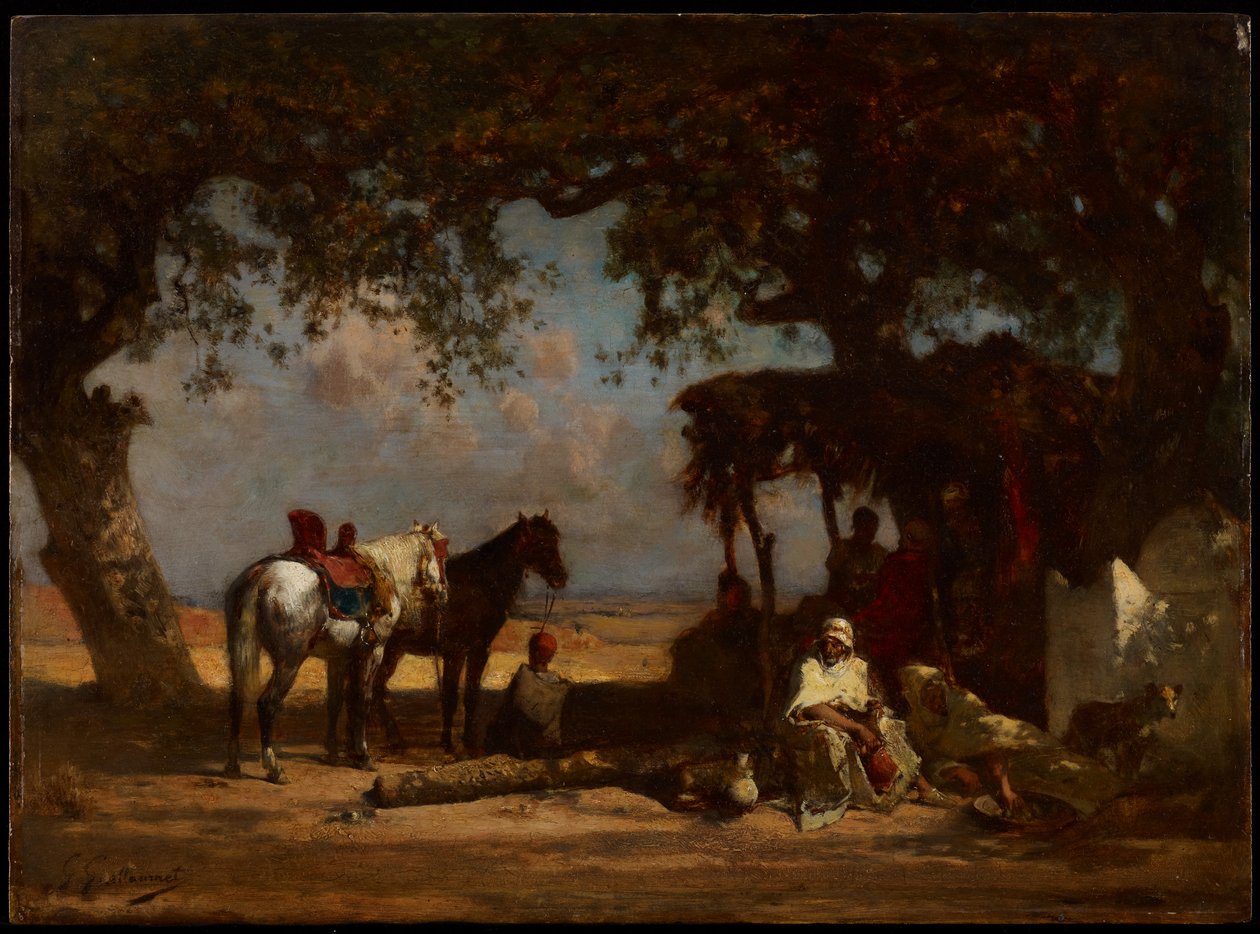 Een Arabisch kampement, ca. 1880 door Gustave Guillaumet