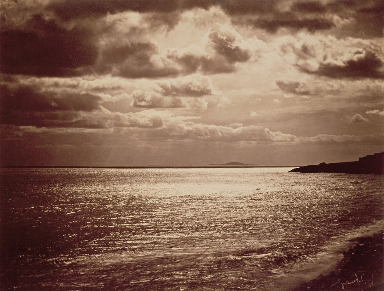 Een effect van de zon, Normandië ca. 1857 door Gustave Le Gray