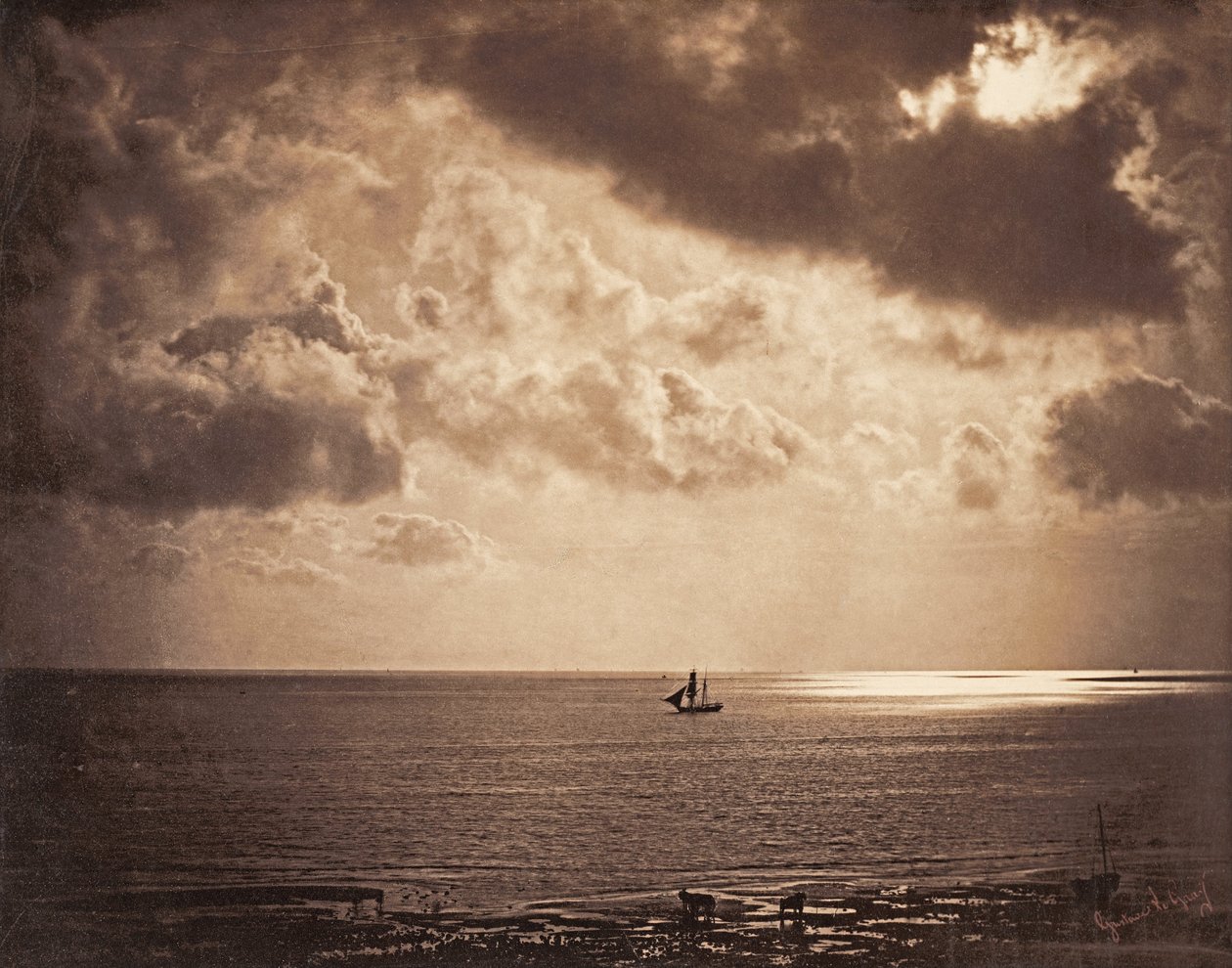 Brik op het water door Gustave Le Gray