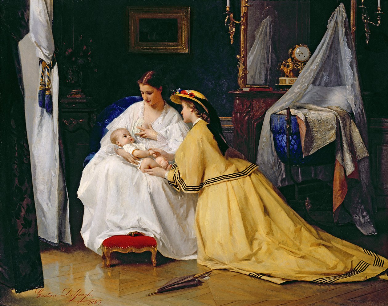 Eerstgeborene, 1863 door Gustave Léonard de Jonghe