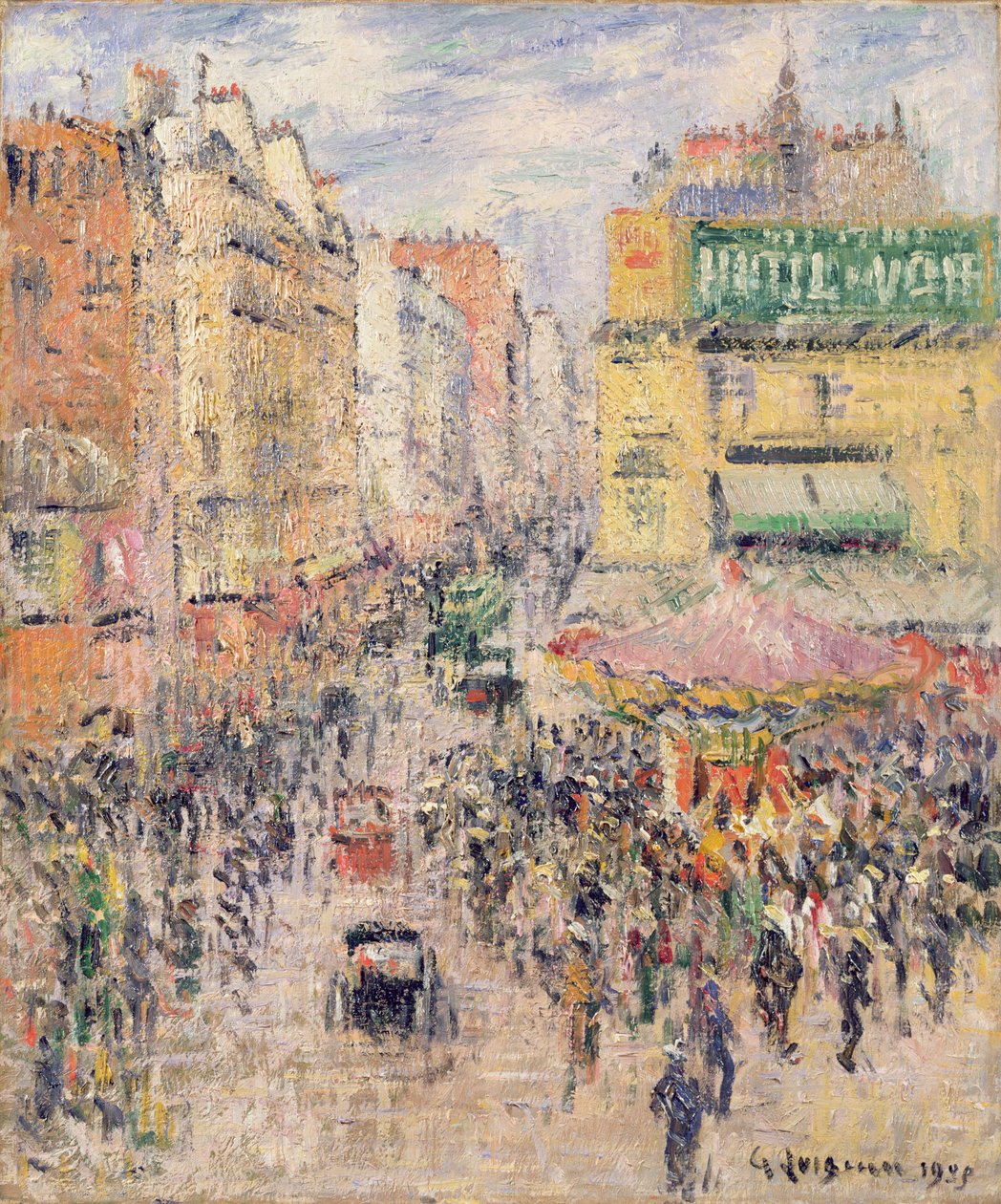 La Rue de Clignancourt, 1925 door Gustave Loiseau