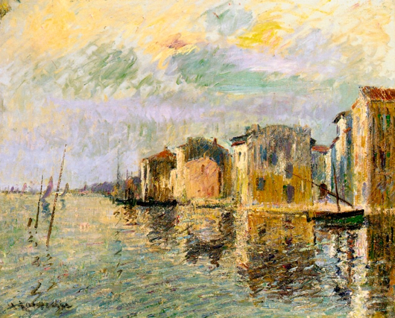 Martigues, Zuid-Frankrijk, ca. 1903 door Gustave Loiseau